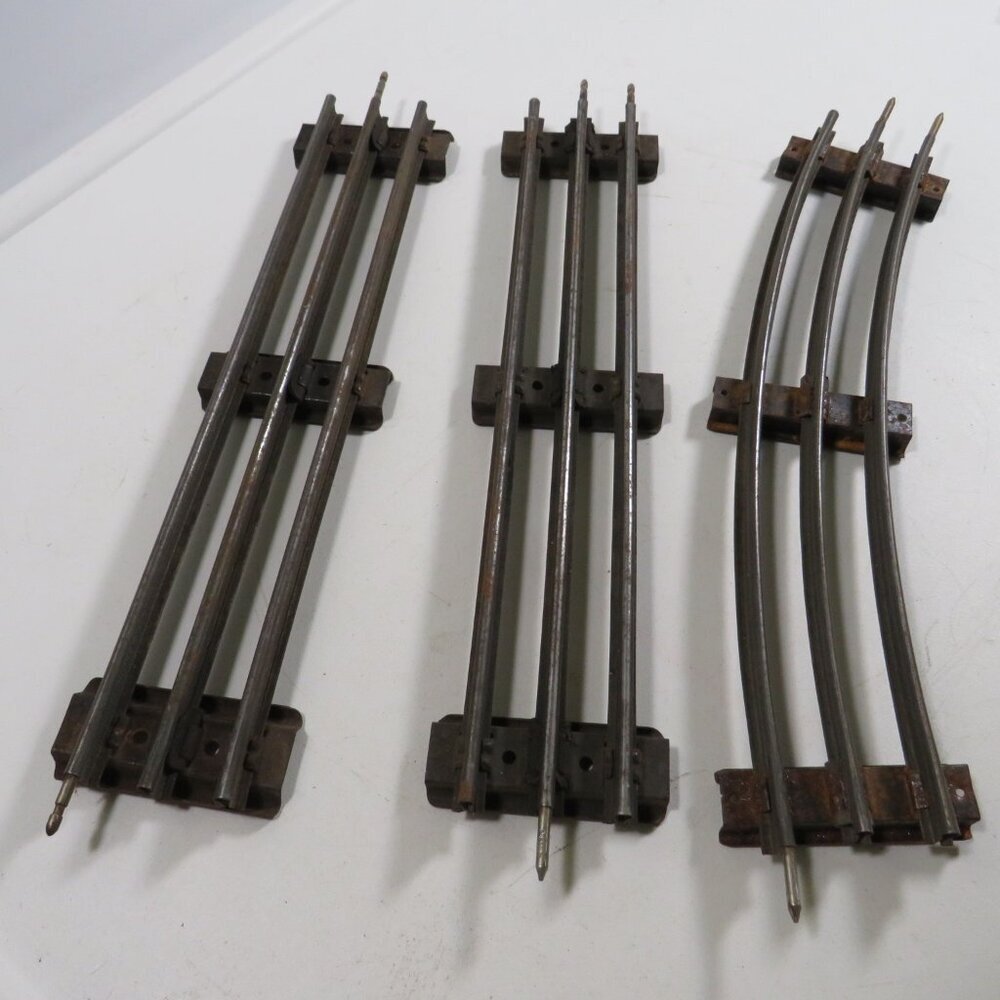 Pre-WWII 1930s Lionel Train Track #8 (3) pieces METAL Railroad